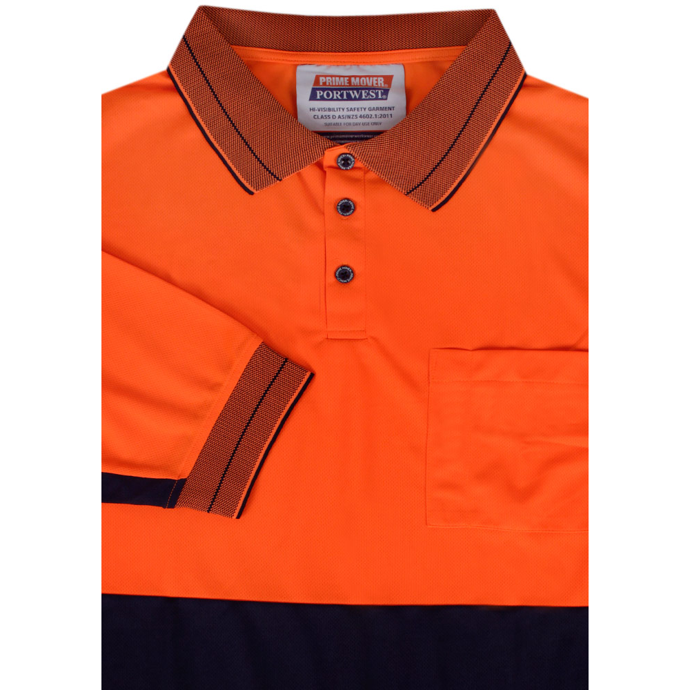 PRIME MOVER HI VIS POLO LONG SLEEVE