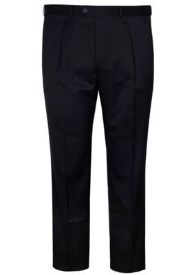 CITYCLUB  POLY/WOOL PLEAT STRETCH TROUSER-big mens basics-KINGSIZE BIG & TALL