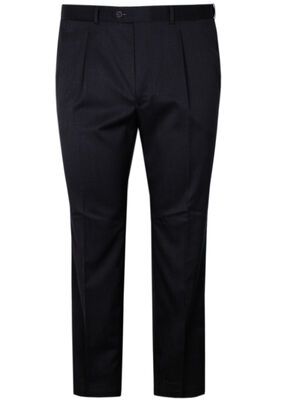 CITYCLUB  POLY/WOOL PLEAT STRETCH TROUSER-big mens basics-KINGSIZE BIG & TALL