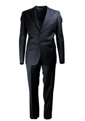 GEOFFREY BEENE PLAIN BLACK 2 PIECE SUIT-sale clearance-KINGSIZE BIG & TALL