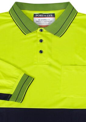 PRIME MOVER HI VIS POLO LONG SLEEVE-workwear-KINGSIZE BIG & TALL