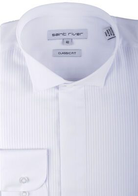 SAINT RIVER PLEAT WING COLLAR SHIRT-shirts casual & business-KINGSIZE BIG & TALL