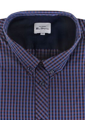 BEN SHERMAN GINGHAM S/S SHIRT-shirts casual & business-KINGSIZE BIG & TALL