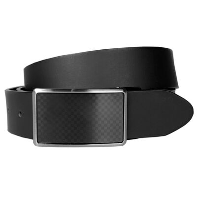 BUCKLE 35MM NICKEL BELT-belts-KINGSIZE BIG & TALL