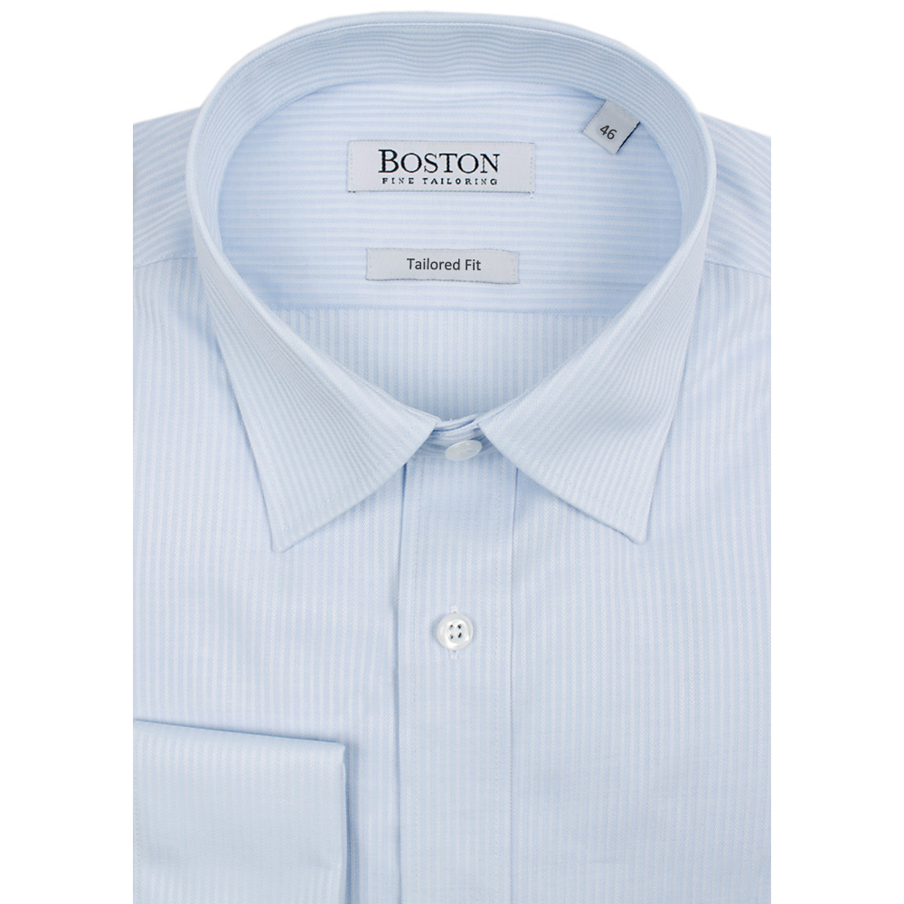 BOSTON COTTON RICH SATIN STRIPE L/S SHIRT