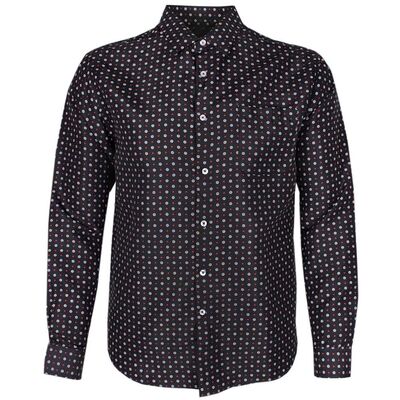 MAURIO DOT PRINT L/S SHIRT-sale clearance-KINGSIZE BIG & TALL