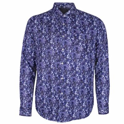 MAURIO LEAF PRINT L/S SHIRT -sale clearance-KINGSIZE BIG & TALL