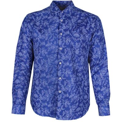 MAURIO FLOWER SKETCH PRINT L/S SHIRT-sale clearance-KINGSIZE BIG & TALL