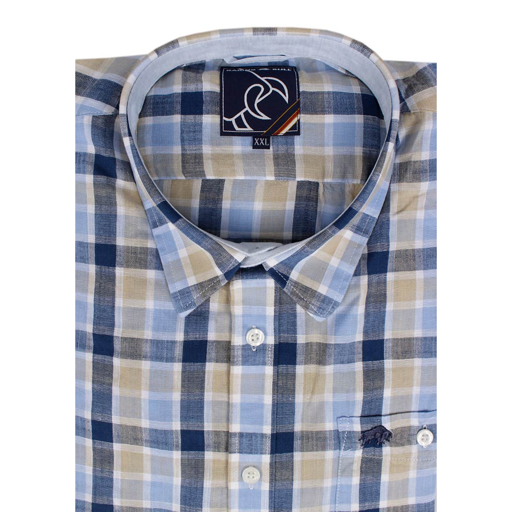 RAGING BULL LINEN CHECK S/S SHIRT