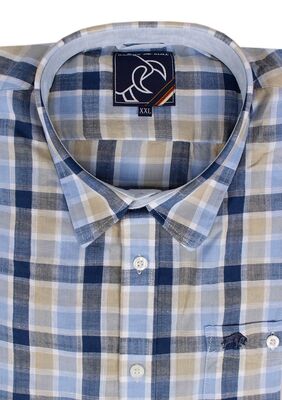 RAGING BULL LINEN CHECK S/S SHIRT-sale clearance-KINGSIZE BIG & TALL