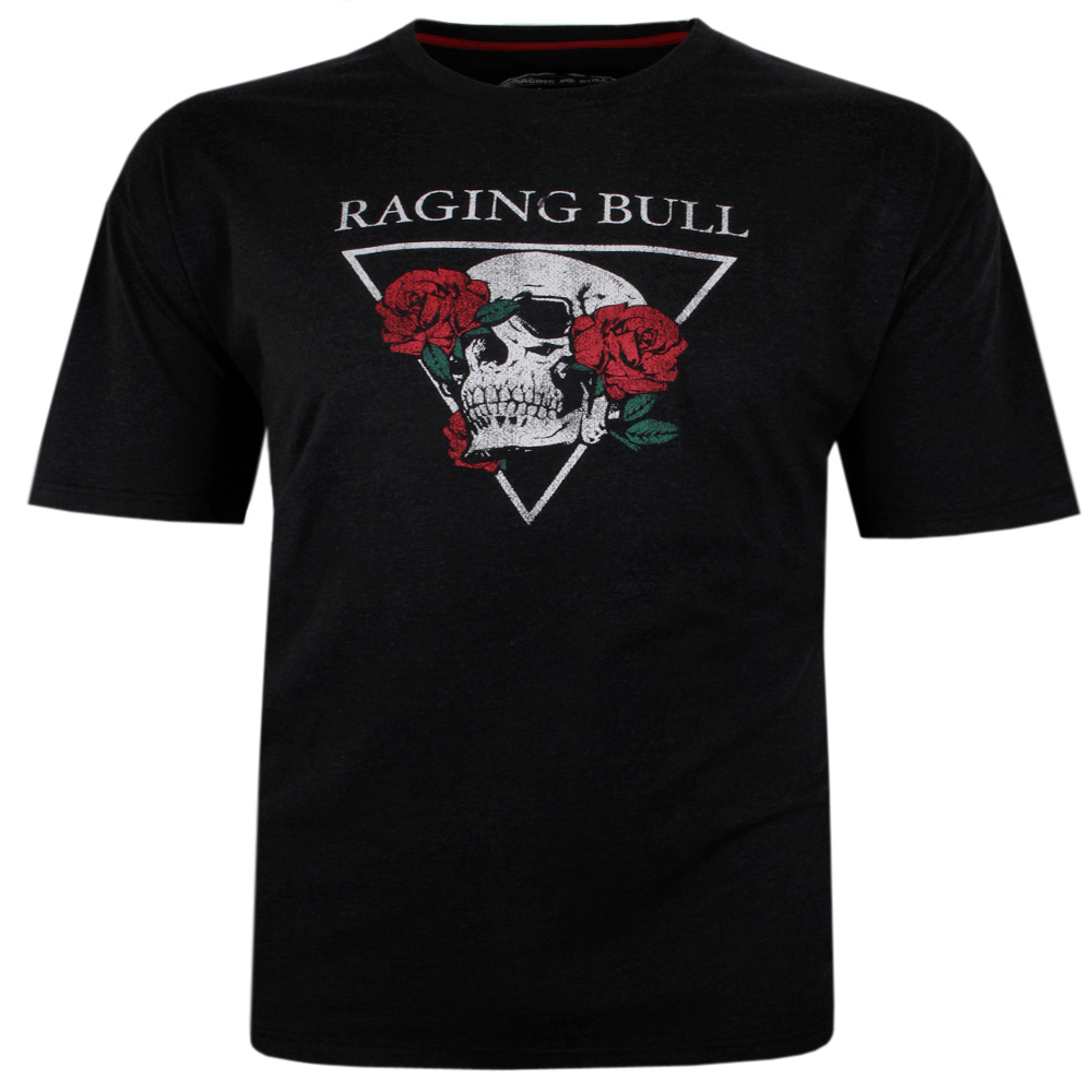 RAGING BULL SKULL & ROSE T-SHIRT