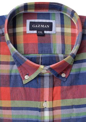 GAZMAN MULTI CHECK S/S SHIRT -sale clearance-KINGSIZE BIG & TALL