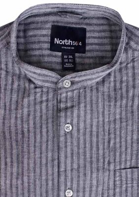 NORTH 56° LINEN STRIPE S/S SHIRT -sale clearance-KINGSIZE BIG & TALL