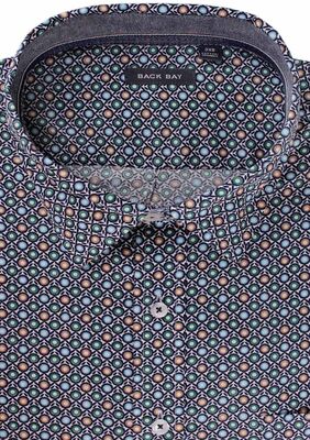 BACKBAY WASHED GEOMETRIC S/S SHIRT -sale clearance-KINGSIZE BIG & TALL