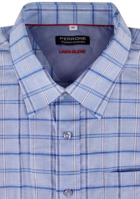 PERRONE BIG CHECK S/S SHIRT-sale clearance-KINGSIZE BIG & TALL