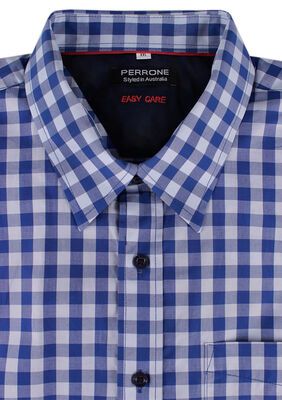 PERRONE TONAL CHECK S/S SHIRT -sale clearance-KINGSIZE BIG & TALL