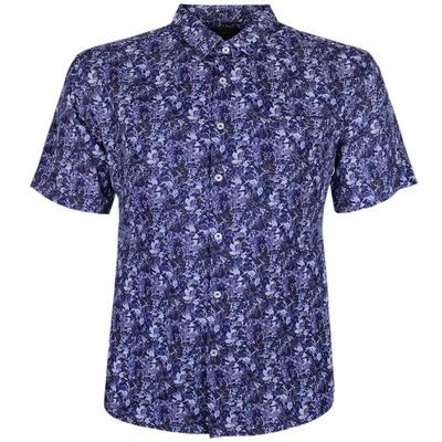 MAURIO FLORAL LEAF S/S SHIRT-sale clearance-KINGSIZE BIG & TALL