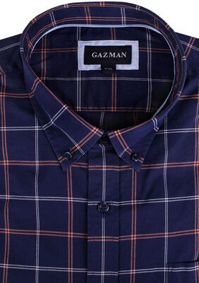 GAZMAN MADRAS CHECK S/S SHIRT-sale clearance-KINGSIZE BIG & TALL