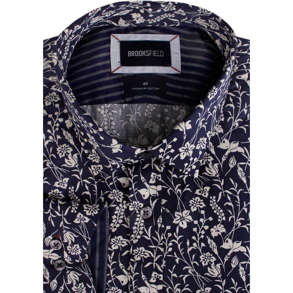 BROOKSFIELD NAVY FLORAL L/S SHIRT 