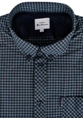 BEN SHERMAN GINGHAM S/S SHIRT-shirts casual & business-KINGSIZE BIG & TALL