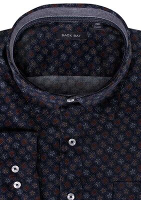 BACKBAY STAR FLOWER L/S SHIRT -shirts casual & business-KINGSIZE BIG & TALL