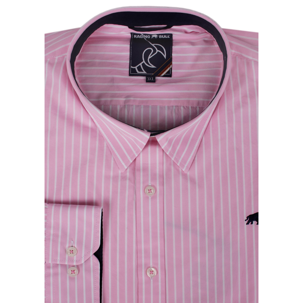 RAGING BULL PINK POP STRIPE L/S SHIRT 