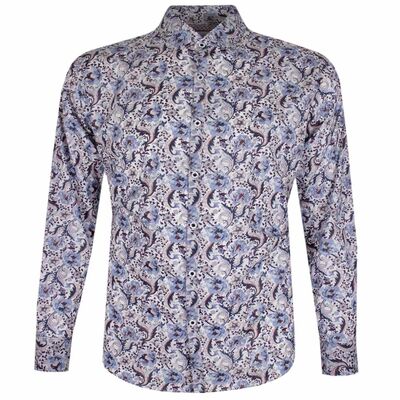 JIMMY STUART DAMASK FLOWER L/S SHIRT-shirts casual & business-KINGSIZE BIG & TALL