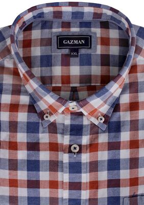 GAZMAN SLUB CHECK S/S SHIRT-shirts casual & business-KINGSIZE BIG & TALL