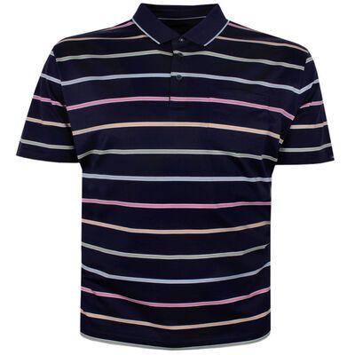 GAZMAN MULTI-COLOUR STRIPE MERCERIZED POLO-polos-KINGSIZE BIG & TALL