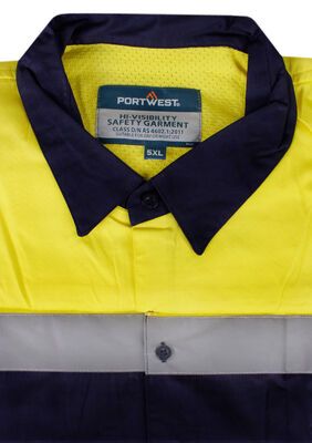 PRIME MOVER 803  HI-VIS L/S SHIRT-workwear-KINGSIZE BIG & TALL