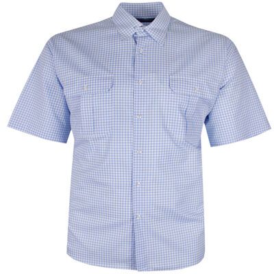 CIPOLLINI GINGHAM TWO POCKET S/S SHIRT-shirts casual & business-KINGSIZE BIG & TALL