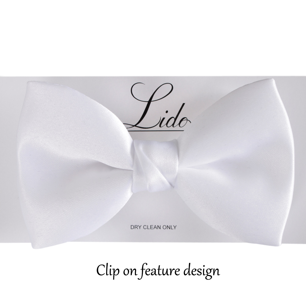 LIDO WHITE CLIPON BOW TIE