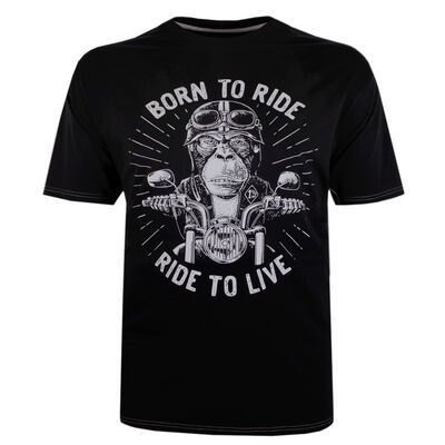 KAM MONKEY BORN TO RIDE T-SHIRT-tshirts & tank tops-KINGSIZE BIG & TALL