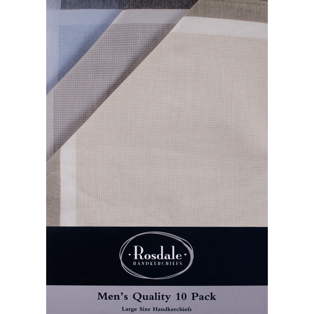 ROSDALE QUALITY 10 PK HANDKERCHIEFS