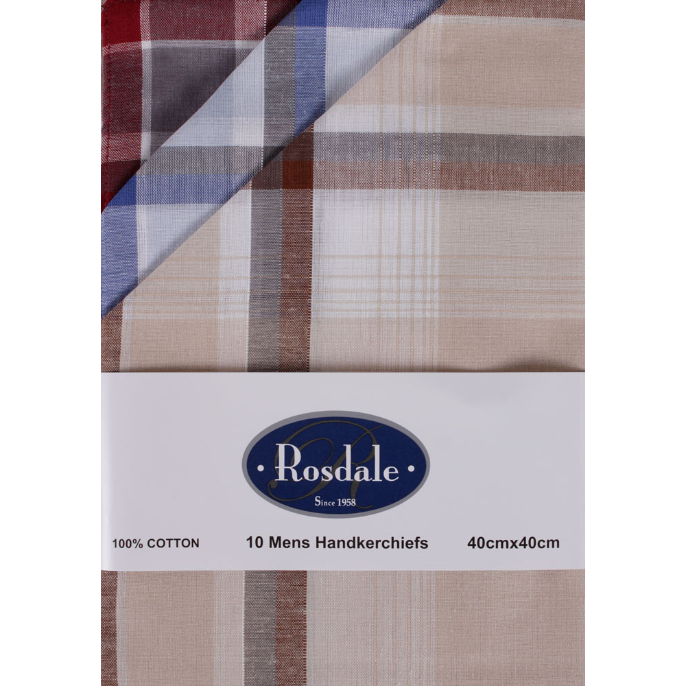 ROSDALE BUDGET 10PK HANDKERCHIEFS 